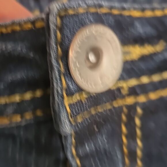 Dark Blue Denim Shorts with Heart Detail - Picture 5 of 9